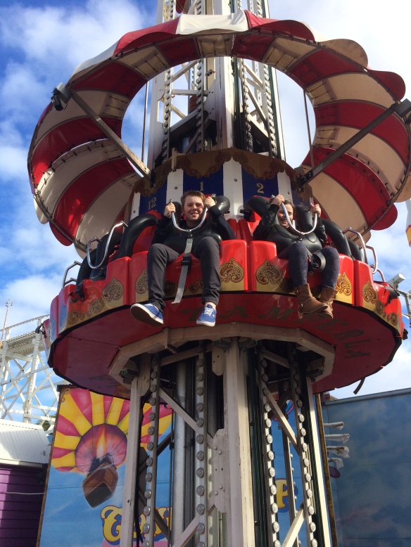 It might be a cold Melbourne winter's day at Luna Park - but that means less queues and more rides.